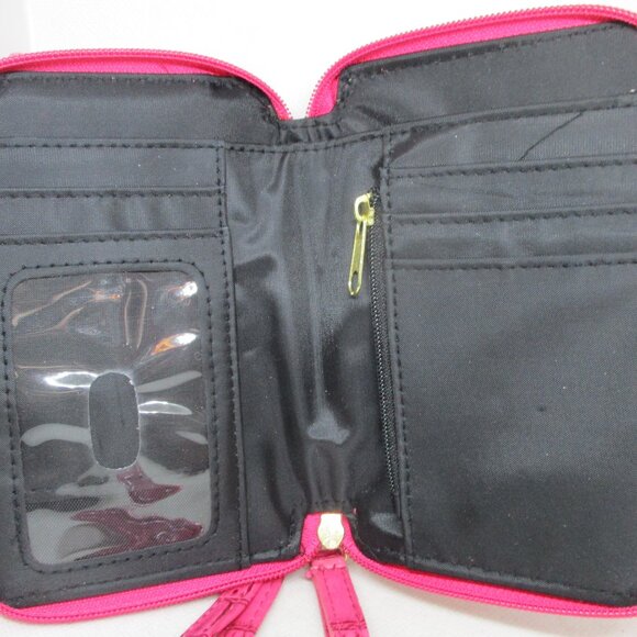 Pink Embossed Wallet Cellphone Case Cigarette Case Wristlet Photo Credit Card - Picture 12 of 12